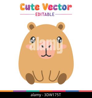 Vector Illustration of a Brown Bear Smiling on white background Stock ...