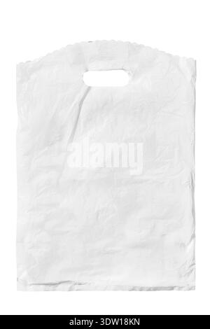 Blank white plastic packet bag isolated on white background Stock Photo