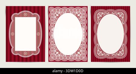 Elegant Lace Frames. Card or invitation Vector design Stock Vector