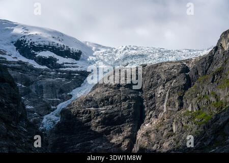 Briksdal Glacier, Vestland, Norway. Stock Photo