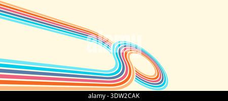 Colorful linear pattern of colored lines in retro style. Abstract background for creative design Stock Vector