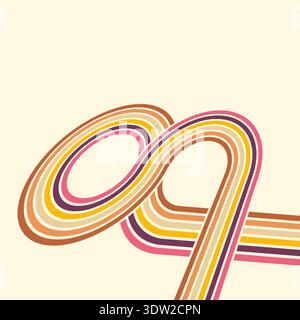 Colorful linear pattern of colored lines in retro style. Abstract background for creative design Stock Vector
