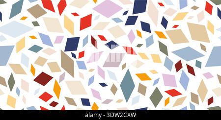 Abstract geometric background of colored diamonds. A seamless composition template for covers, banners, textures, textiles, clothing, and creative ide Stock Vector