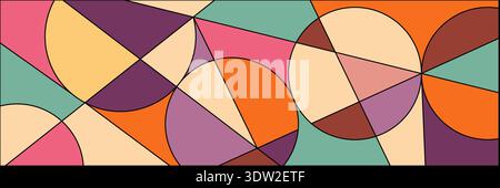 Colorful design of abstract geometric shapes. A template for screensavers, wallpapers, banners, textures, and textiles. The idea of interior design an Stock Vector