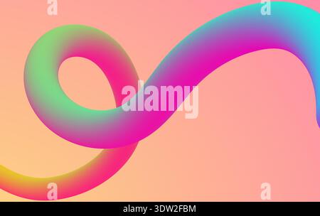 The gradient line. Liquid art of colorful shapes.   Modern colorful design of graceful shapes. Dynamic color flow. A design element Stock Vector