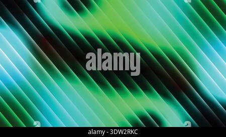 Glowing Neon Vertical Stripes on Blurred Turquoise- Green Gradient Background -Background abstract texture-Vector background Stock Vector