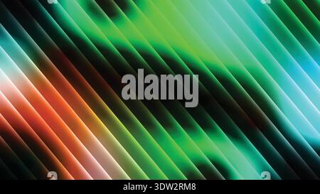 Glowing diagonal light streaks with vibrant cyan-green-blue and warm orange gradients -Background abstract light patterns-Background vector Stock Vector