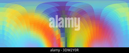Rainbow background. Fantasy multicolored zigzag pattern. Long banner Stock Photo