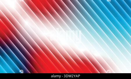 Vibrant Diagonal Gradient Background with Alternating Red White and Blue Horizontal Stripe Patterns -Background vector Stock Vector