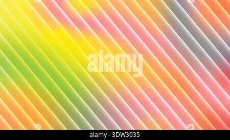 Vibrant Diagonal Gradient Neon Stripe Background with Blended Yellow Green Pink Orange Shades -Background vector Stock Vector