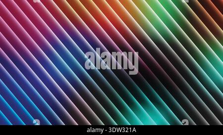 Vibrant Diagonal Rainbow Light Streaks on Glossy Background -Background abstract light patterns rainbow gradient streaks-Background vector Stock Vector