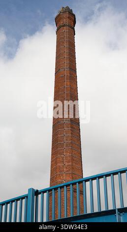 Red Brick Industrial Chimney at Portland Basin, Tameside, UK Stock Photo