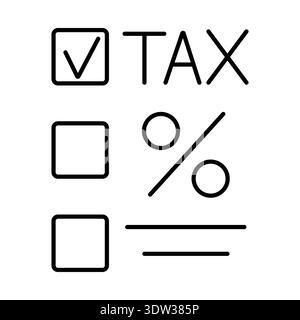 Income, tax, benefit data specification form. Tax form. Linear geometric vector illustration. Official tax document. Stock Vector
