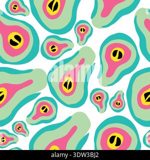 exotic peaches placed on white background seamless pattern. colorful abstract peaches seamless pattern. Good for fabric, textile, fashion prints. Stock Vector