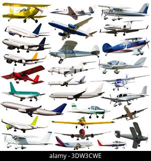 Passenger airplanes isolated on white Stock Photo