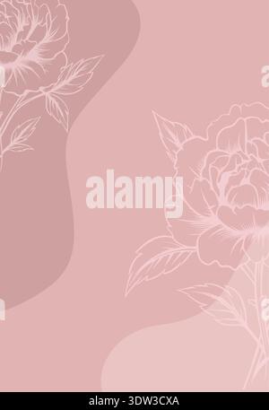 Pastel background with flowers . Hand drawn. Not AI, vector illustration Stock Vector