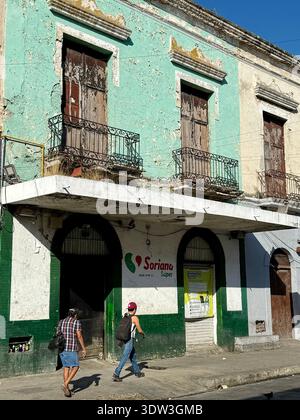 Decayed colonial buildings, Merida Mexico Stock Photo