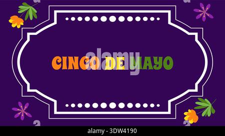 Cinco de Mayo holiday Festive Fiesta Parade. For ads web design marketing visuals. Vector illustration. Stock Vector