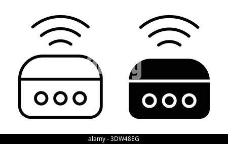 Set of wireless speaker icons in black and white. Ideal for digital projects related to audio and technology. Clean and minimalist design for various Stock Vector