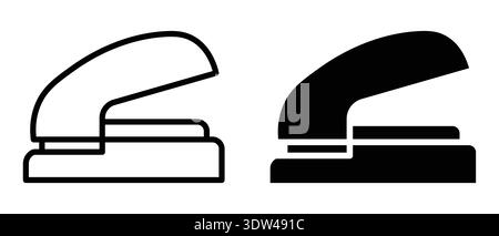 This striking image features a minimalist black and white stapler design, perfect for showcasing essential office supplies or adding a modern touch to Stock Vector