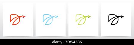 Arrow With Swoosh Lines From Letter Logo Design D Stock Vector