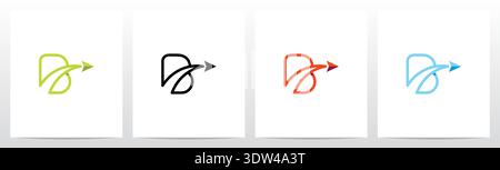 Arrow With Swoosh Lines From Letter Logo Design B Stock Vector