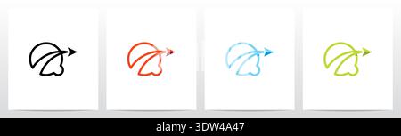 Arrow With Swoosh Lines From Letter Logo Design Q Stock Vector