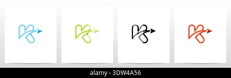 Arrow With Swoosh Lines From Letter Logo Design K Stock Vector