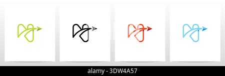 Arrow With Swoosh Lines From Letter Logo Design N Stock Vector