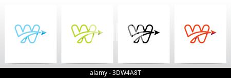 Arrow With Swoosh Lines From Letter Logo Design W Stock Vector