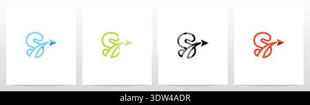 Arrow With Swoosh Lines From Letter Logo Design S Stock Vector