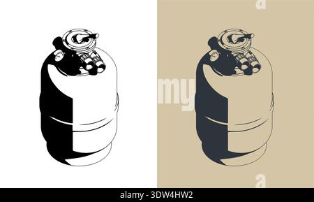 Sand filters for pools stylized vector illustrations Stock Vector