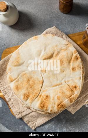 Homemade Large Pita Bread Flatbread in a Stack Stock Photo