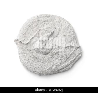Top view of dry rough gypsum plaster blob isolated on white Stock Photo