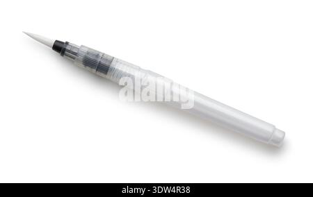 Top view of empty refillable watercolor brush pen isolated on white Stock Photo