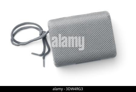 Top view of portable wireless bluetooth speaker isolated on white Stock Photo