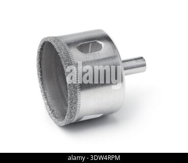 Diamond hole saw drill bit isolated on white Stock Photo