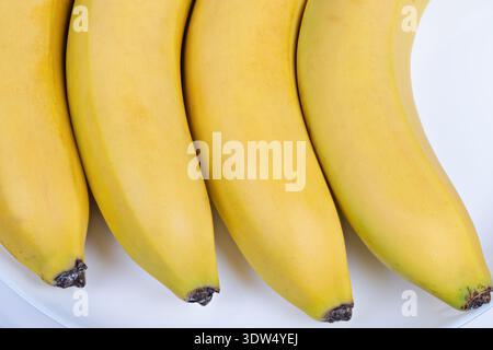 Professional image featuring colorful bananas against lively backdrop. Stylish retail photograph displaying ripe bananas with vibrant and engaging bac Stock Photo