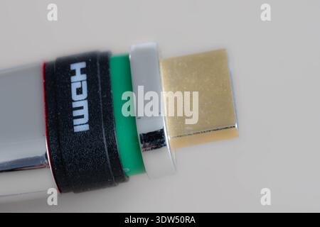 Macro of a Standard HDMI Plug In Stock Photo