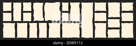 White restangle frames with place for text on black background. Stock Vector