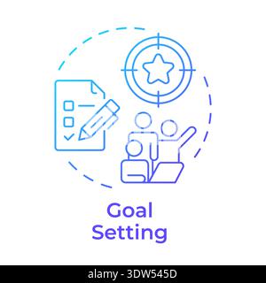 Goal setting blue gradient concept icon Stock Vector