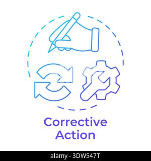 Corrective action blue gradient concept icon Stock Vector