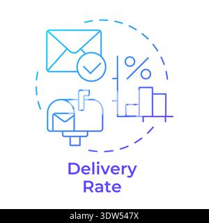 Delivery rate blue gradient concept icon Stock Vector