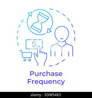 Purchase frequency blue gradient concept icon Stock Vector