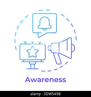 Awareness blue gradient concept icon Stock Vector