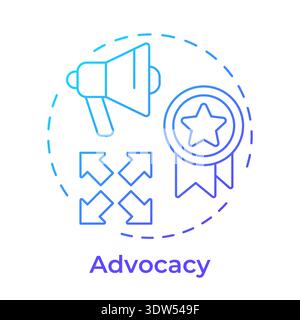 Advocacy blue gradient concept icon Stock Vector