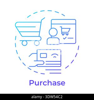 Purchase blue gradient concept icon Stock Vector
