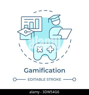 Gamification soft blue concept icon Stock Vector