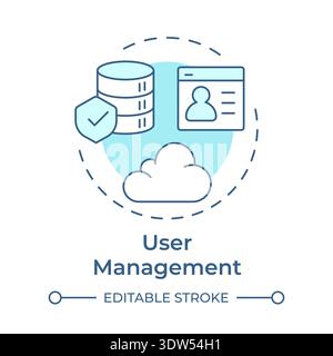 User management soft blue concept icon Stock Vector