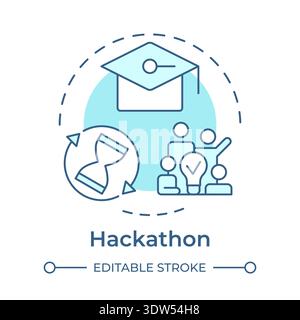 Hackathon soft blue concept icon Stock Vector